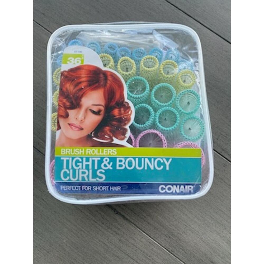Conair Brush Rollers 30‑Piece Set • Tight & Bouncy Curls • Clear Case Brand New